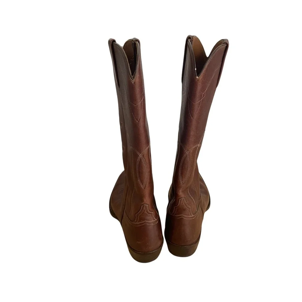 Brown Leather Heeled Boots - Picture 6 of 10